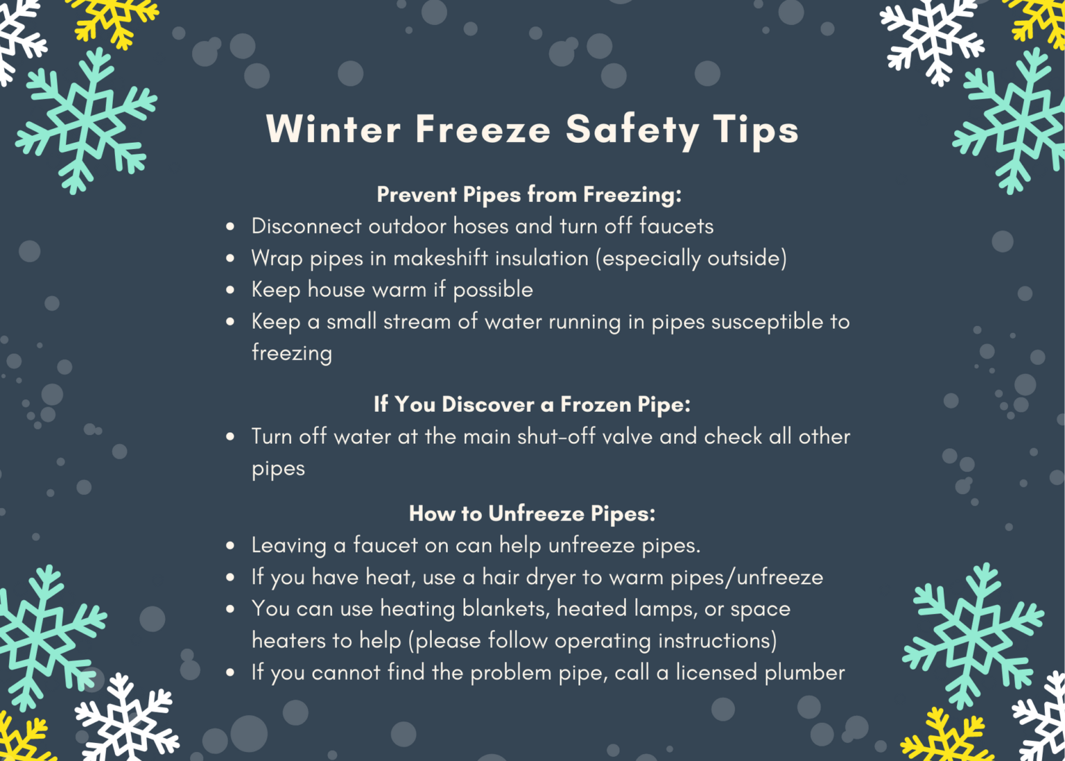 Winter Freeze Safety Tips Blog Ellis Insurance Agency